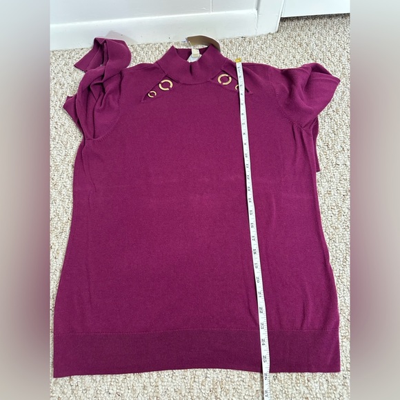 Michael Kors Magenta with Gold Accent sweater long sleeve new with tag - Picture 9 of 10